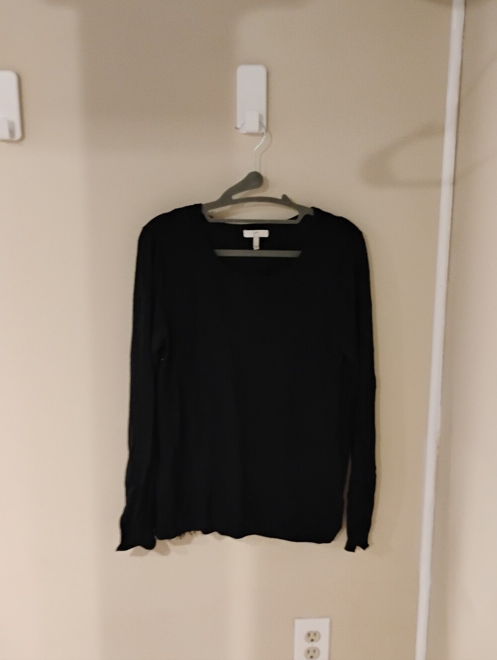 Joie Women's Crewneck Lace Panel Back Knit Sweater Sz S